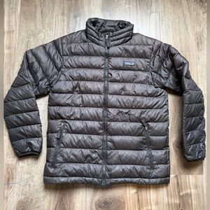 Patagonia black charcoal Puffer Jacket kids size 12 (L)